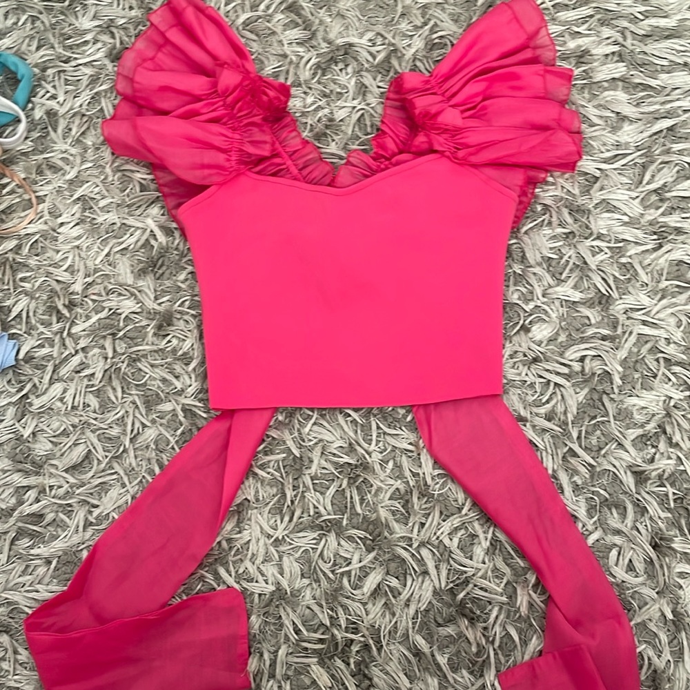 Hot Pink Puffy Sleeve Top
